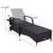 Patio Rattan Lounge Chair Chaise Adjustable Recliner Cushioned Sofa Garden